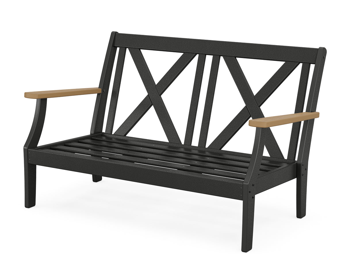 POLYWOOD Braxton Deep Seating Loveseat Frame in Black / Natural