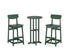 POLYWOOD Modern Studio Urban Bar Chair 3-Piece Bistro Set in Green