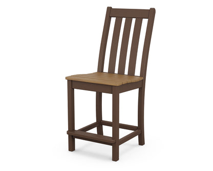 POLYWOOD Vineyard Counter Side Chair in Mahogany / Natural