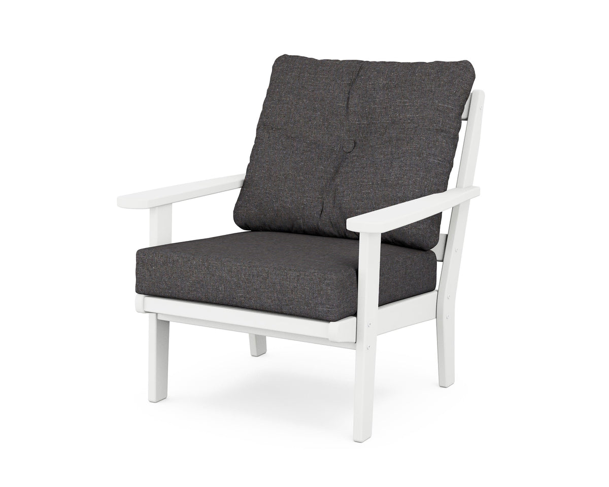 POLYWOOD Mission Deep Seating Chair in White / Ash Charcoal