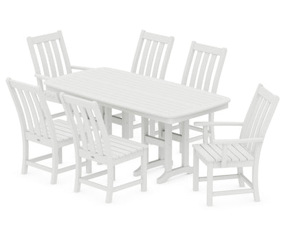 POLYWOOD Vineyard 7-Piece Dining Set - 37" x 72" Table in White