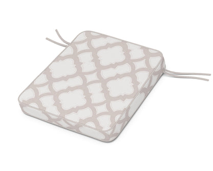 POLYWOOD Chinoiserie Rocker Seat Cushion in Trellis Dune Burlap