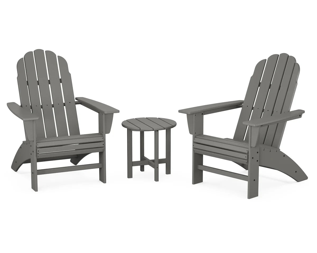 POLYWOOD Vineyard 3-Piece Curveback Adirondack Set