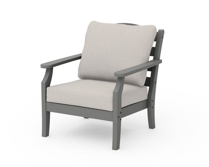 POLYWOOD Savannah Deep Seating Chair in Slate Grey / Cast Ash