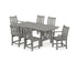POLYWOOD Traditional Garden 7-Piece Dining Set with Mission Table in Slate Grey