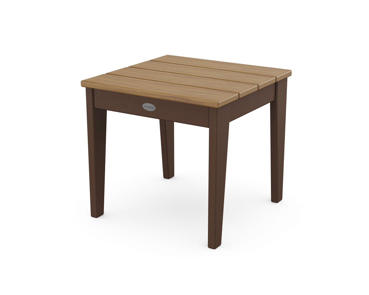POLYWOOD Newport 18" Side Table in Mahogany / Natural