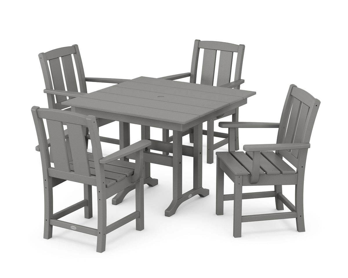 POLYWOOD Mission 5-Piece Farmhouse Dining Set in Slate Grey