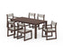 POLYWOOD EDGE Sling 7-Piece Parsons Dining Set in Mahogany / Birch
