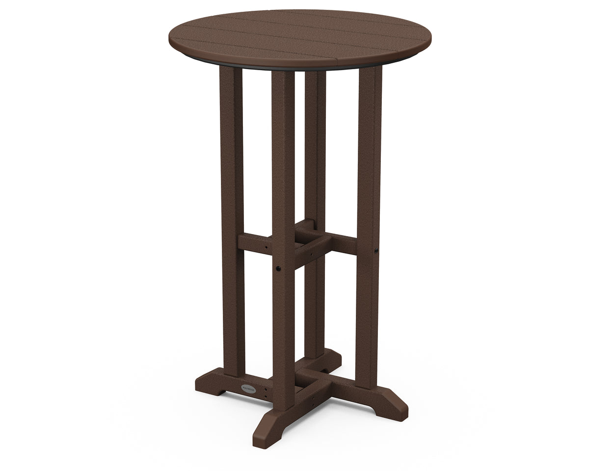 POLYWOOD 24" Round Farmhouse Counter Bistro Table in Mahogany