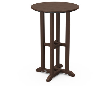 POLYWOOD 24" Round Farmhouse Counter Bistro Table in Mahogany