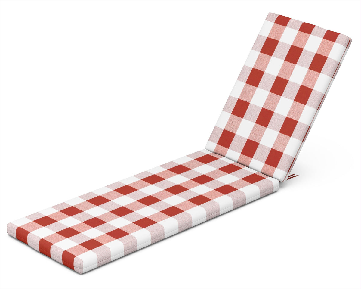 POLYWOOD Chaise Cushion in Buffalo Plaid Crimson