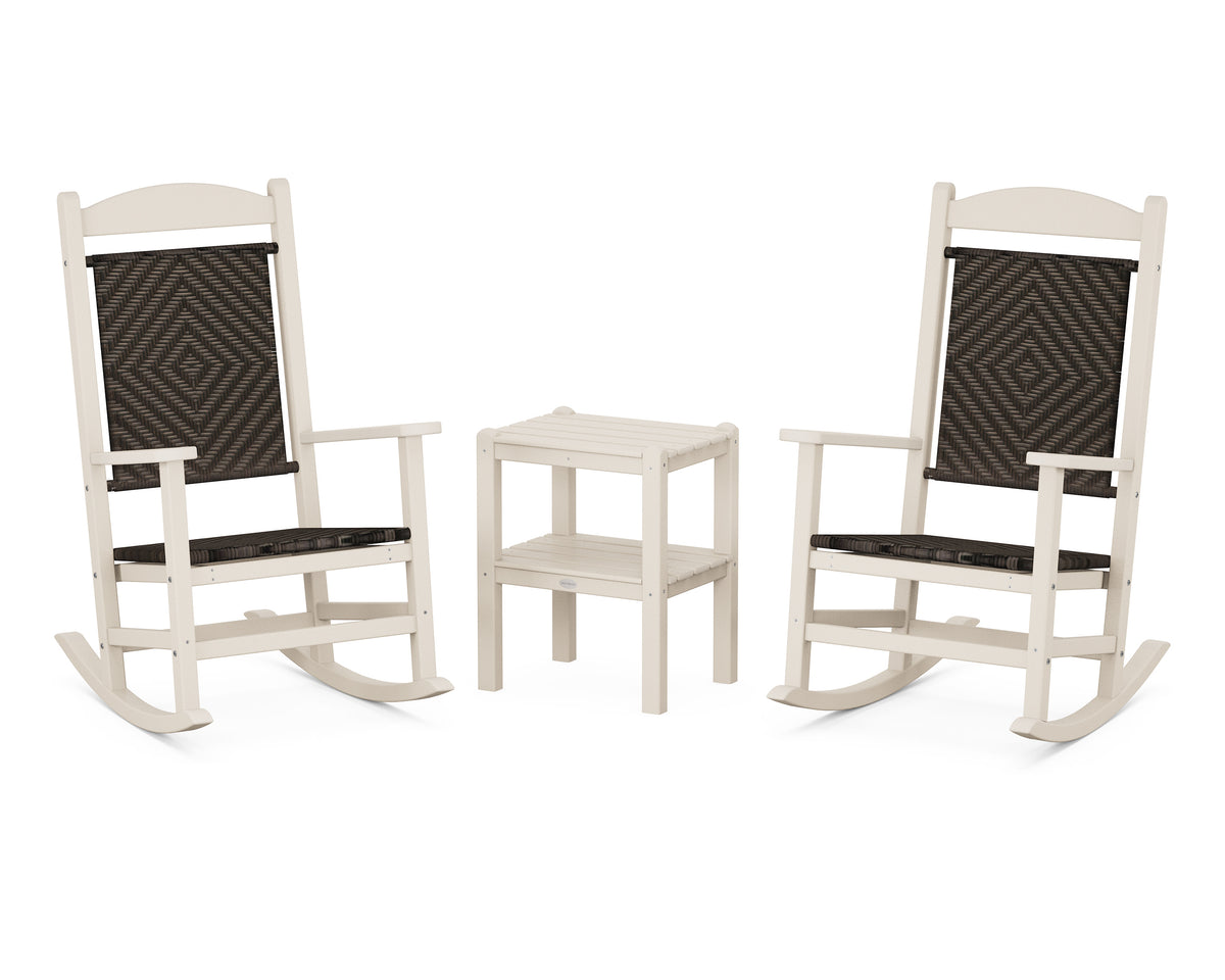 POLYWOOD Presidential Woven Rocker 3-Piece Set in Sand / Cahaba