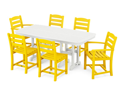 POLYWOOD La Casa Café 7-Piece Dining Set in Lemon / White