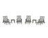 POLYWOOD Wovendale 6-Piece Chaise Set with Arms and Wheels in Slate Grey