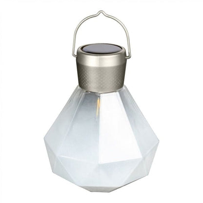 Solar Outdoor Lanterns Solar Lanterns Milk Gem Light 5.5&quot; Glass Solar Lantern