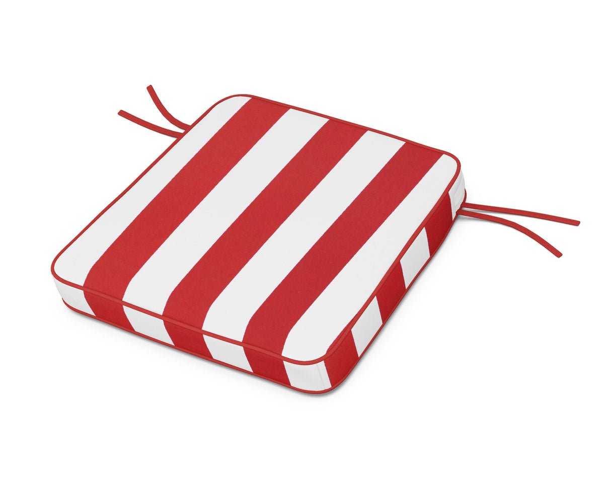 POLYWOOD Acadia Dining Arm Seat Cushion in Cabana Stripe Crimson