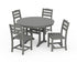 POLYWOOD La Casa Café 5-Piece Side Chair Dining Set - 48" Table in Slate Grey