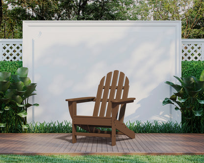 POLYWOOD Classic Adirondack Chair in Teak in an outdoor setting