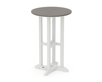 POLYWOOD Contempo 24" Round Counter Table in White / Driftwood