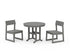 POLYWOOD EDGE Side Chair 3-Piece Round Dining Set in Slate Grey