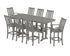 POLYWOOD Vineyard 9-Piece Bar Set with Trestle Legs in Slate Grey