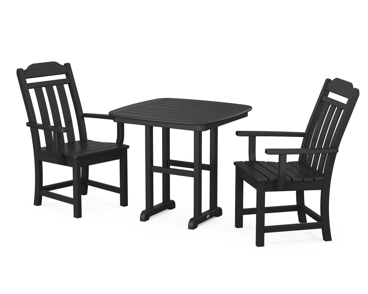 POLYWOOD Cottage 3-Piece Dining Set in Black