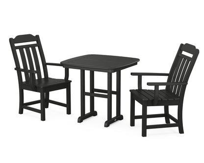 POLYWOOD Cottage 3-Piece Dining Set in Black