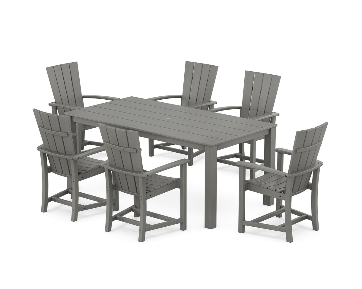 POLYWOOD Quattro 7-Piece Parsons Dining Set in Slate Grey