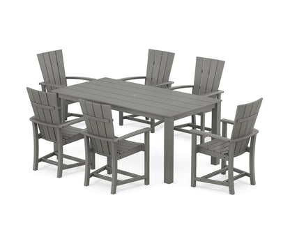 POLYWOOD Quattro 7-Piece Parsons Dining Set in Slate Grey
