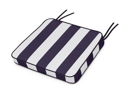 POLYWOOD Chinoiserie Arm Chair Seat Cushion in Cabana Stripe Navy