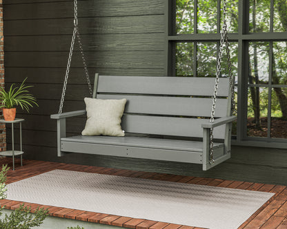 POLYWOOD Lakeside 48" Swing in Slate Grey in an outdoor setting