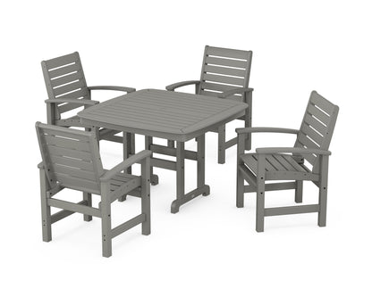 POLYWOOD Signature 5-Piece Dining Set - 44" Table in Slate Grey
