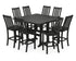 POLYWOOD Vineyard 9-Piece Farmhouse Trestle Bar Set in Black