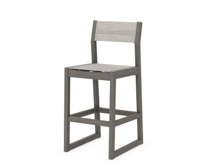 POLYWOOD EDGE Sling Bar Side Chair in Driftwood / Birch