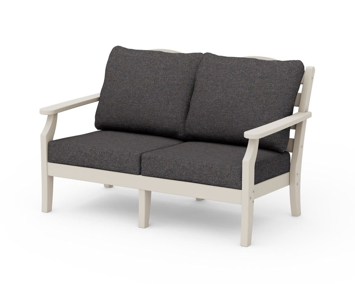 POLYWOOD Savannah Deep Seating Loveseat in Sand / Ash Charcoal