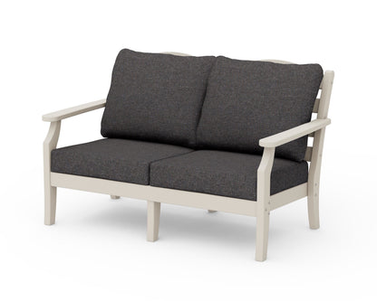 POLYWOOD Savannah Deep Seating Loveseat in Sand / Ash Charcoal