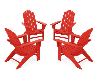 POLYWOOD 4-Piece Vineyard Curveback Adirondack Chair Conversation Set