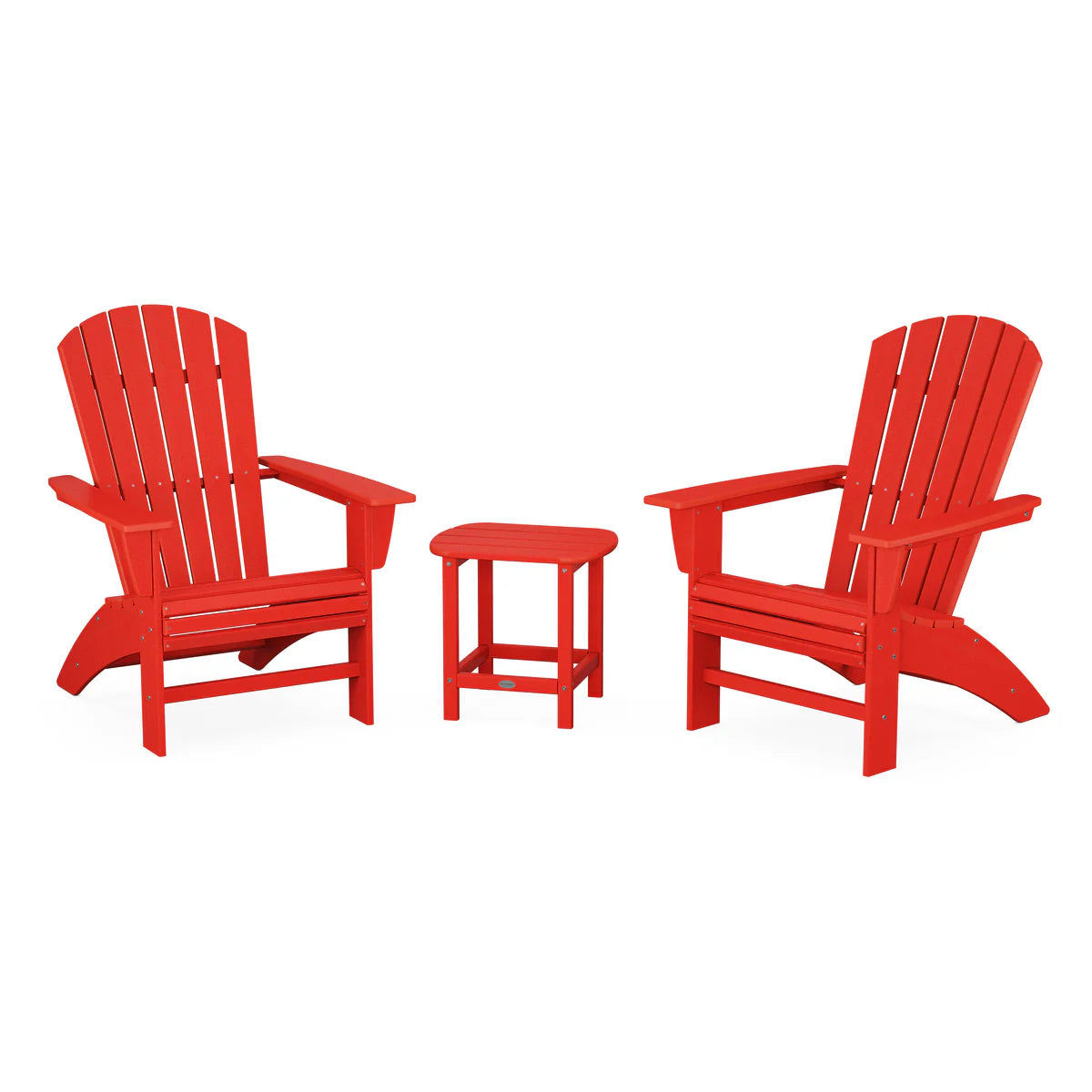 Polywood Nautical 3-Piece Curveback Adirondack Set