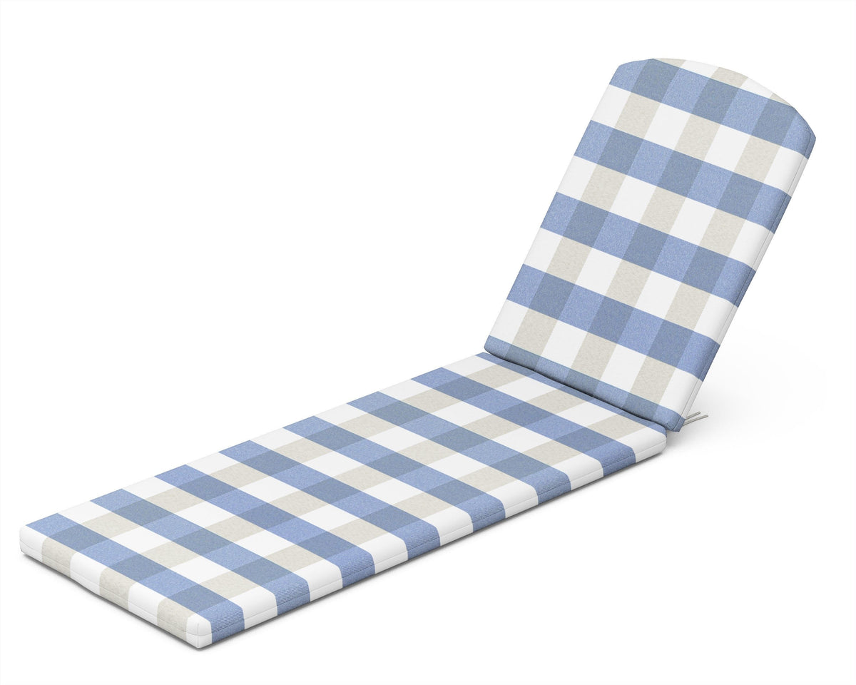 POLYWOOD Chaise Cushion in Buffalo Plaid Sky Blue