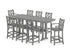 POLYWOOD Chippendale 9-Piece Bar Set with Trestle Legs in Slate Grey