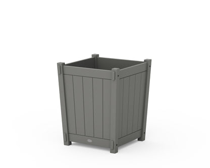 POLYWOOD Vineyard Large Tapered Square Short Planter Box in Slate Grey