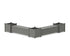 POLYWOOD 60" Nautical L-Shaped Planter Storage Bench Corner Set - Large in Slate Grey