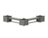 POLYWOOD 60" Nautical L-Shaped Planter Bench Corner Set - Large in Slate Grey