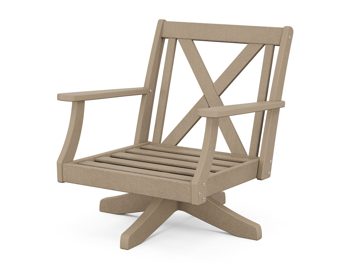 POLYWOOD Braxton Deep Seating Swivel Chair Frame in Vintage Sahara