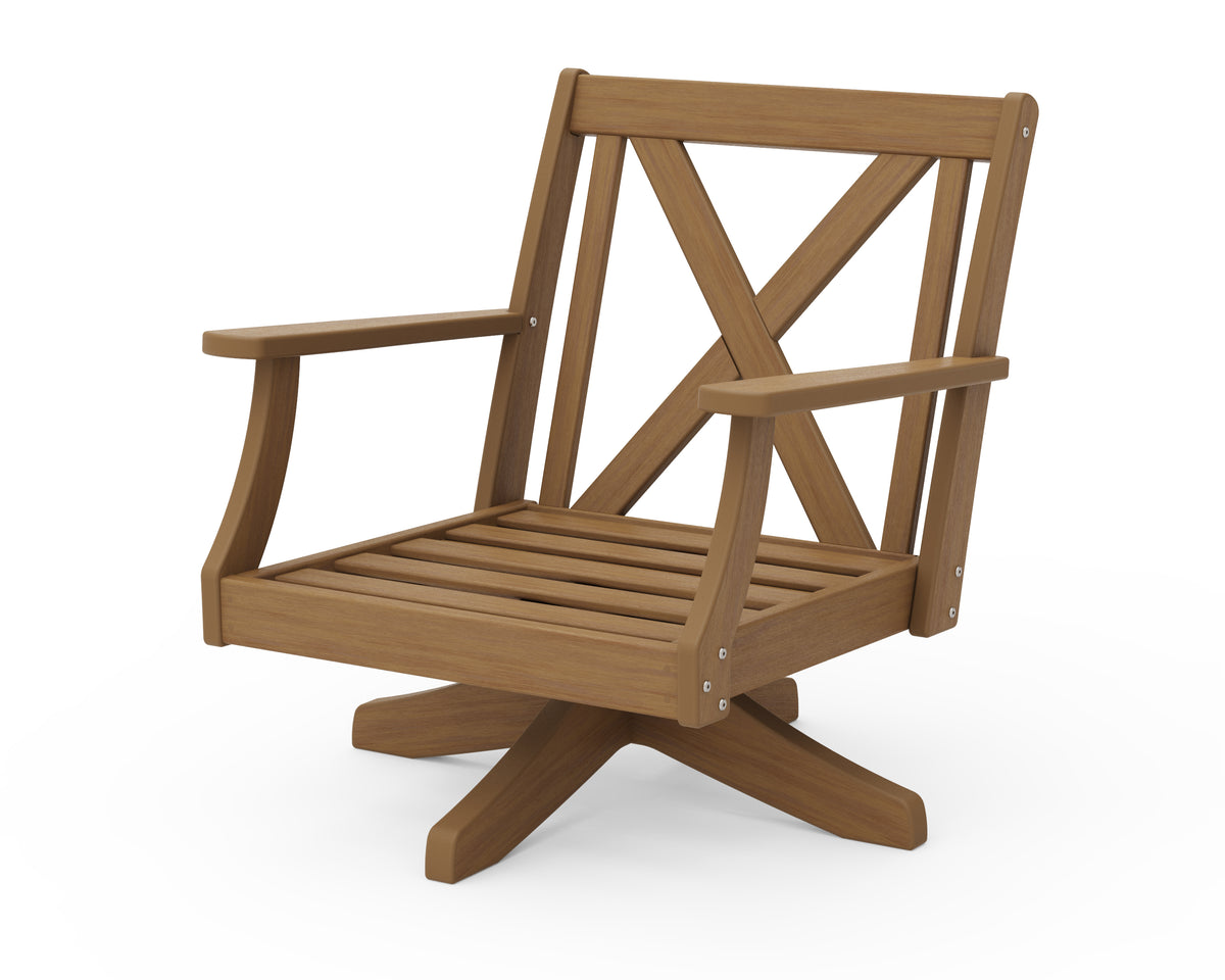 POLYWOOD Braxton Deep Seating Swivel Chair Frame in Natural