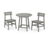 POLYWOOD Modern Studio Plaza Chair 3-Piece Round Bistro Dining Set in Slate Grey