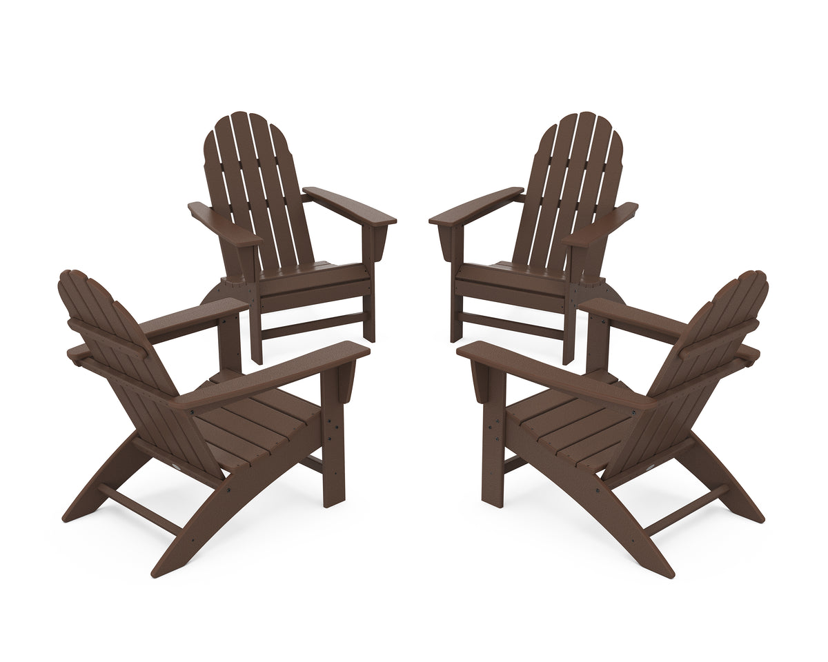 POLYWOOD Vineyard 4-Piece Adirondack Conversation Set in Mahogany
