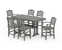 POLYWOOD Savannah 7-Piece Counter Set with Trestle Legs in Slate Grey