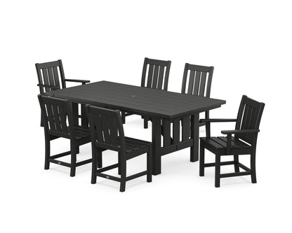 POLYWOOD Oxford 7-Piece Dining Set with Mission Table in Black