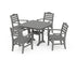 POLYWOOD Savannah 5-Piece Dining Set with Trestle Legs in Slate Grey